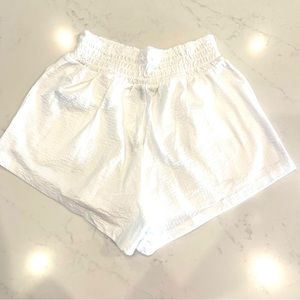 NWT : J. Crew : Cotton Seersucker High Waist Pull On Shorts : White : XS